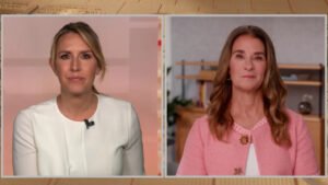 Poppy Harlow interviewing Melinda French Gates on CNN